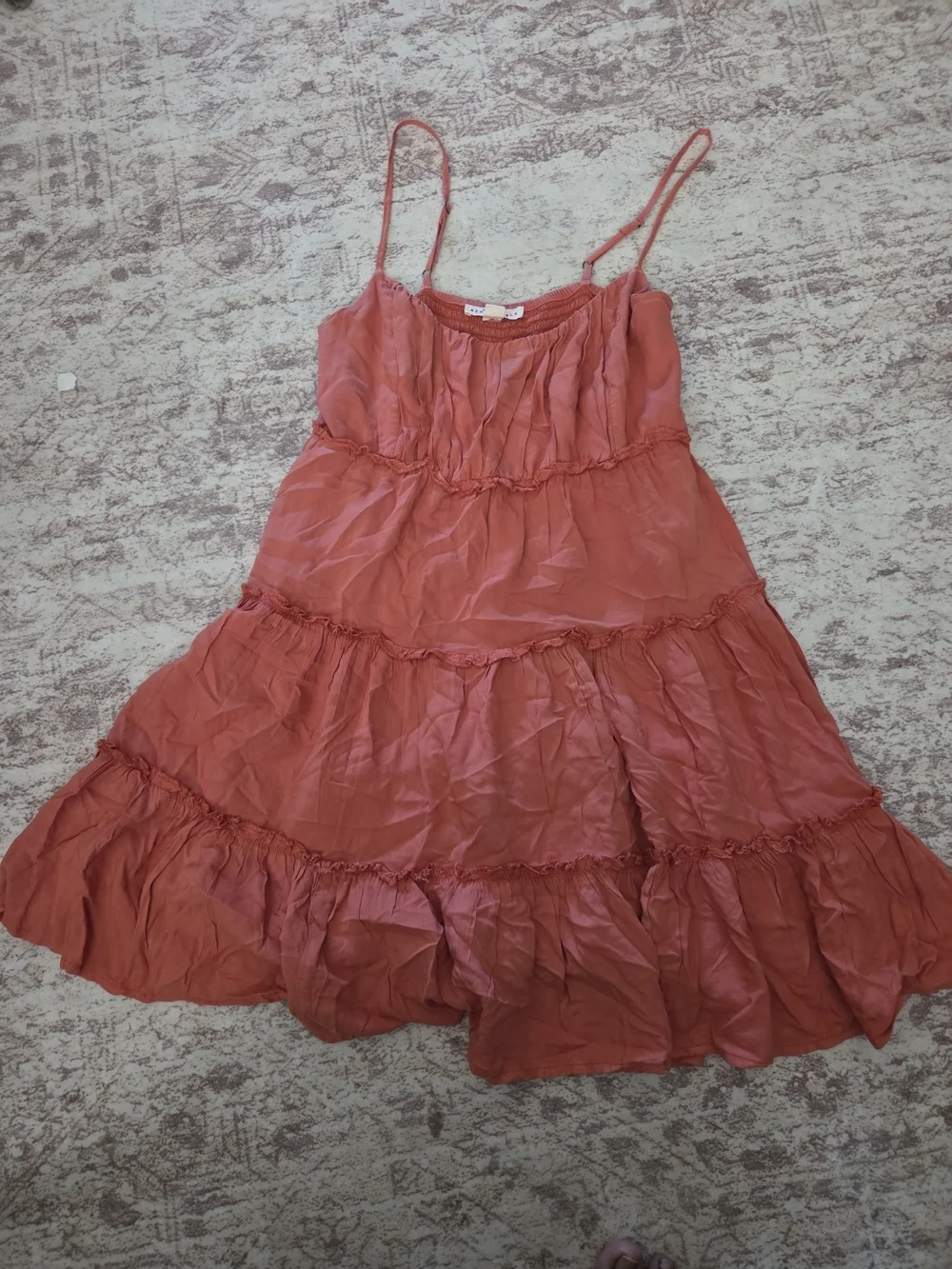 Aeropostale Terracotta Tiered Spaghetti Strap Mini Dress - Picture 2 of 2